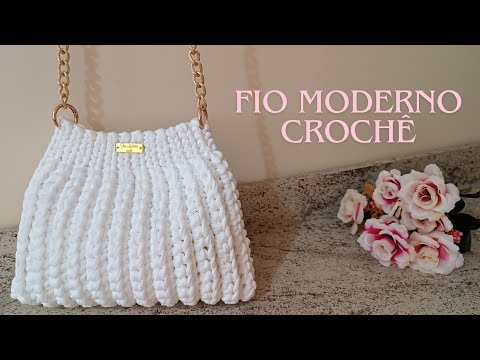 Bolsa de Crochê em Fio de Malha com Ponto Relevo
